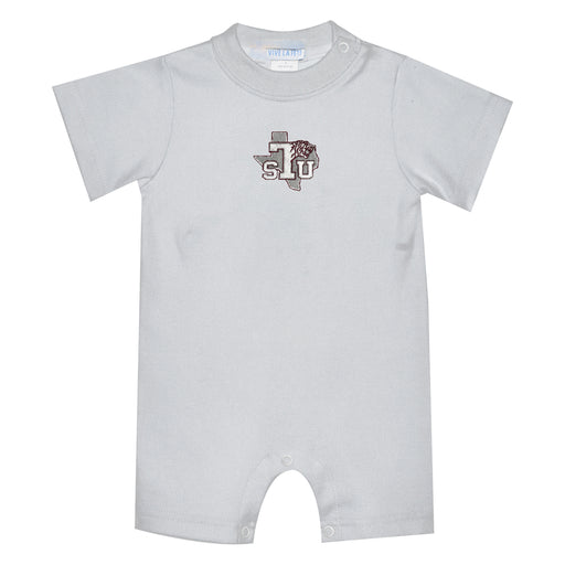 Texas Southern University Tigers Embroidered White Knit Short Sleeve Boys Romper