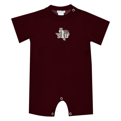 Texas Southern University Tigers Embroidered Maroon Knit Short Sleeve Boys Romper