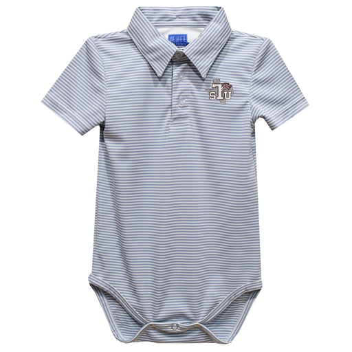 Texas Southern University Tigers Embroidered Gray Stripe Knit Polo Onesie