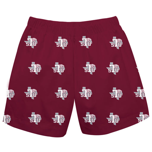 Texas Southern Tigers Vive La Fete Boys Game Day All Over Logo Elastic Waist Classic Play Maroon Pull On Short