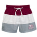 Texas Southern Tigers Vive La Fete Maroon White Gray Stripes Swimtrunks V1