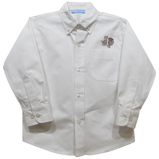 Texas Southern University Tigers Embroidered White Long Sleeve Button Down Shirt