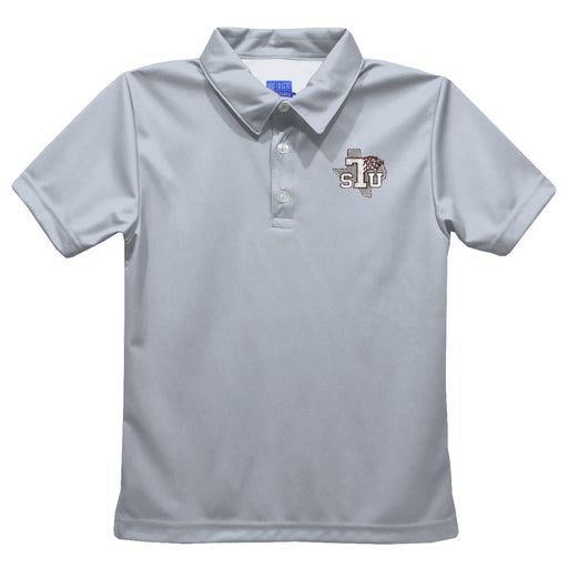 Texas Southern University Tigers Embroidered Gray Short Sleeve Polo Box Shirt
