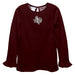 Texas Southern University Tigers Embroidered Maroon Knit Long Sleeve Girls Blouse