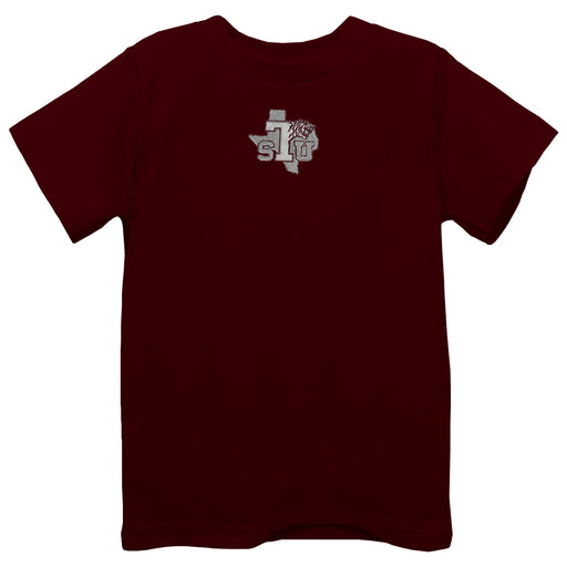 Texas Southern University Tigers Embroidered Maroon Short Sleeve Boys Tee Shirt