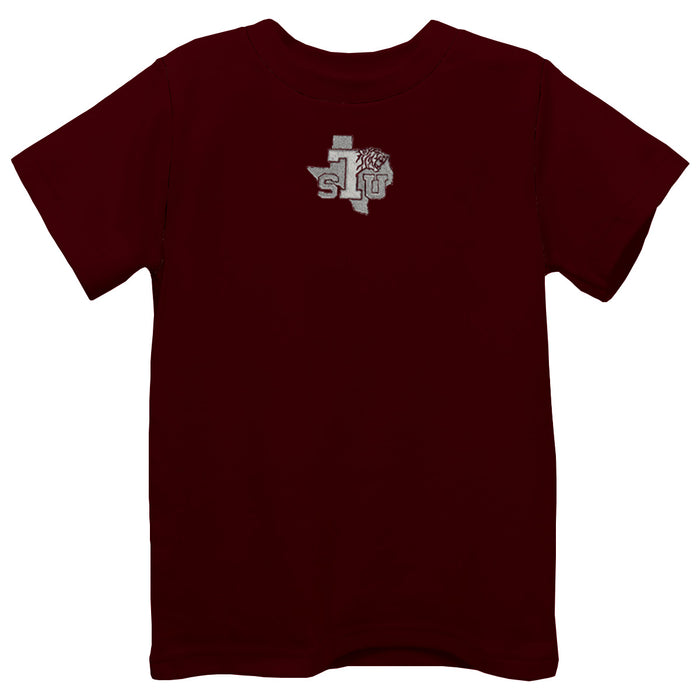 Texas Southern University Tigers Embroidered Maroon Short Sleeve Boys Tee Shirt