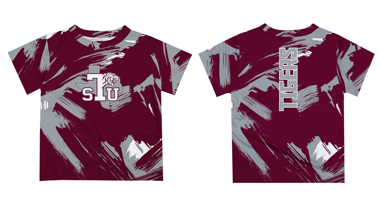 Texas Southern University Tigers Vive La Fete Boys Game Day Maroon Short Sleeve Tee Paint Brush - Vive La Fête - Online Apparel Store