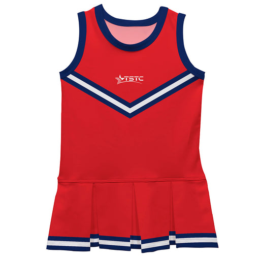 Texas State Technical College Vive La Fete Game Day Red Sleeveless Cheerleader Dress