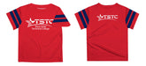 Texas State Technical College Vive La Fete Boys Game Day Red Short Sleeve Tee with Stripes on Sleeves - Vive La Fête - Online Apparel Store