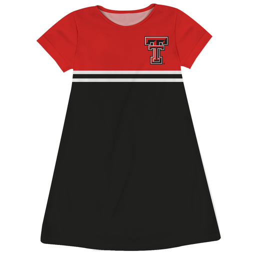 Texas Tech Raiders Black And Red Short Sleeve A Line Dress - Vive La Fête - Online Apparel Store