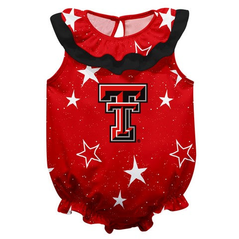Texas Tech Stars Red Girls Sleeveless Onesie - Vive La Fête - Online Apparel Store