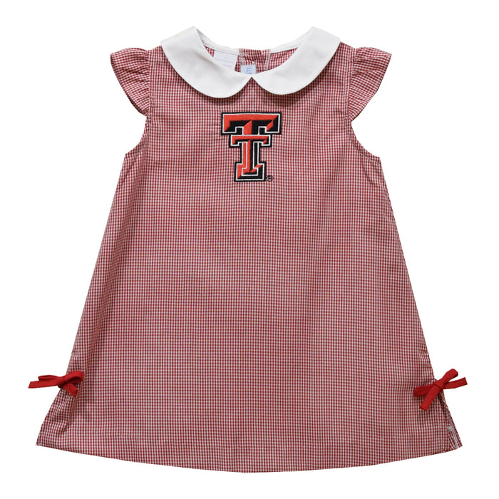 Texas Tech Embroidered Red Gingham A Line Dress - Vive La Fête - Online Apparel Store