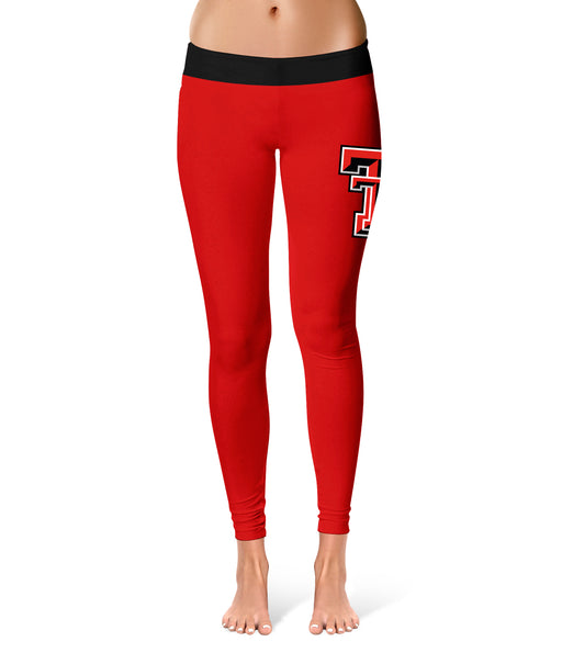 Texas Tech Red Raiders Vive La Fete Game Day Collegiate Logo on Thigh Red Women Yoga Leggings 2.5 Waist Tights" - Vive La Fête - Online Apparel Store