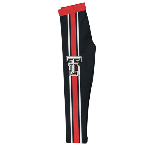 Texas Tech Red Waist White And Red Stripes Black Leggings - Vive La Fête - Online Apparel Store