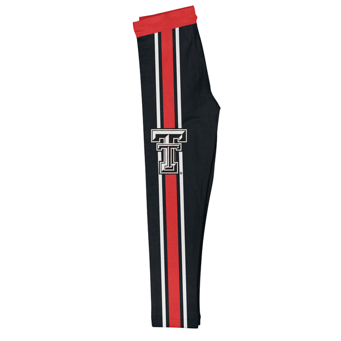 Texas Tech Red Waist White And Red Stripes Black Leggings - Vive La Fête - Online Apparel Store