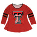 Texas Tech Big Logo Red Stripes Long Sleeve Girls Laurie Top - Vive La Fête - Online Apparel Store