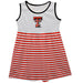 Texas Tech Red Raiders Vive La Fete Girls Game Day Sleeveless Tank Dress Solid White Logo Stripes on Skirt - Vive La Fête - Online Apparel Store