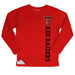 Texas Tech Red Raiders Logo Red Long Sleeve Fleece Sweatshirt Side Vents - Vive La Fête - Online Apparel Store