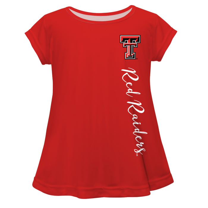 Texas Tech Red Raiders Red Solid Short Sleeve Girls Laurie Top - Vive La Fête - Online Apparel Store