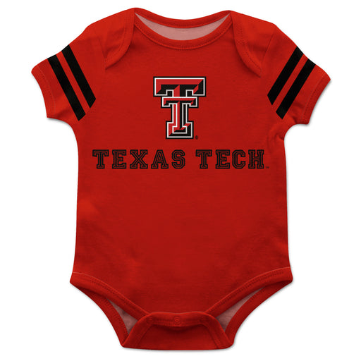 Texas Tech Raiders Red Short Sleeve Onesie With Black Stripes - Vive La Fête - Online Apparel Store