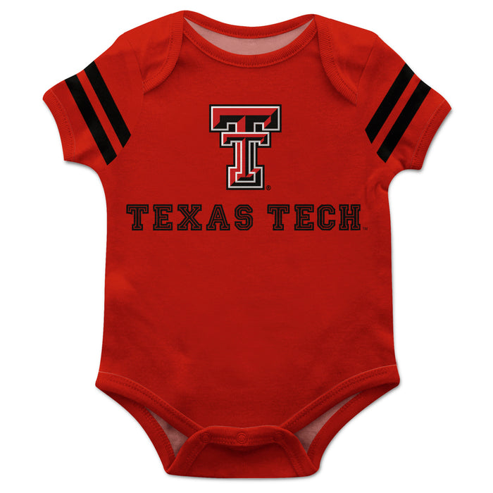 Texas Tech Raiders Red Short Sleeve Onesie With Black Stripes - Vive La Fête - Online Apparel Store