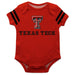 Texas Tech Raiders Red Short Sleeve Onesie With Black Stripes - Vive La Fête - Online Apparel Store