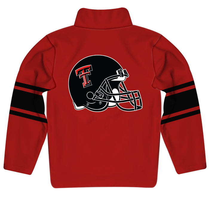 Texas Tech Stripes Red Long Sleeve Quarter Zip Sweatshirt - Vive La Fête - Online Apparel Store