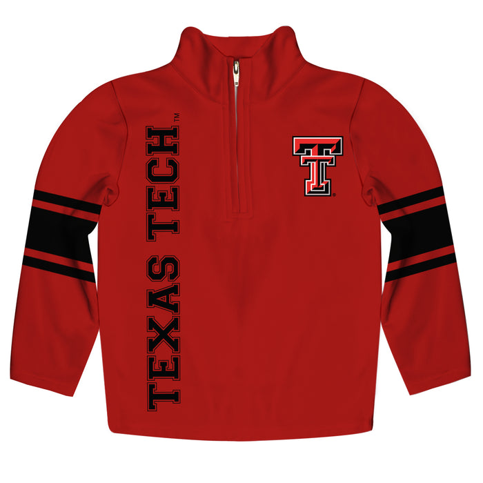 Texas Tech Stripes Red Long Sleeve Quarter Zip Sweatshirt - Vive La Fête - Online Apparel Store