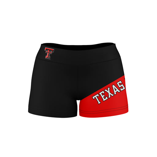 Texas Tech Red Raiders Vive La Fete Game Day Collegiate Leg Color Block Women Black Red Optimum Yoga Short