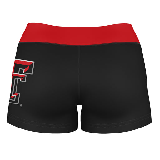 Texas Tech Red Raiders Vive La Fete Logo on Thigh and Waistband Black & Red Women Yoga Booty Workout Shorts 3.75 Inseam" - Vive La Fête - Online Apparel Store