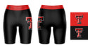 Texas Tech Red Raiders Vive La Fete Game Day Logo on Thigh and Waistband Black and Red Women Bike Short 9 Inseam" - Vive La Fête - Online Apparel Store