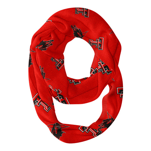 Texas Tech Red Raiders Vive La Fete Repeat Logo Game Day Collegiate Women Light Weight Ultra Soft Infinity Scarf