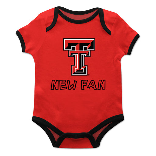 Texas Tech Red Raiders Vive La Fete Infant Game Day Red Short Sleeve Onesie New Fan Logo and Mascot Bodysuit