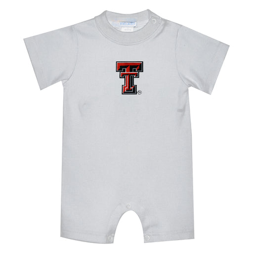Texas Tech Red Raiders Embroidered White Knit Short Sleeve Boys Romper