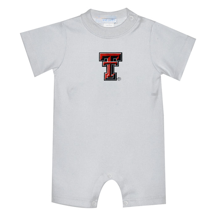 Texas Tech Red Raiders Embroidered White Knit Short Sleeve Boys Romper