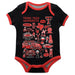 Texas Tech Red Raiders Hand Sketched Vive La Fete Impressions Artwork Infant Black Short Sleeve Onesie Bodysuit