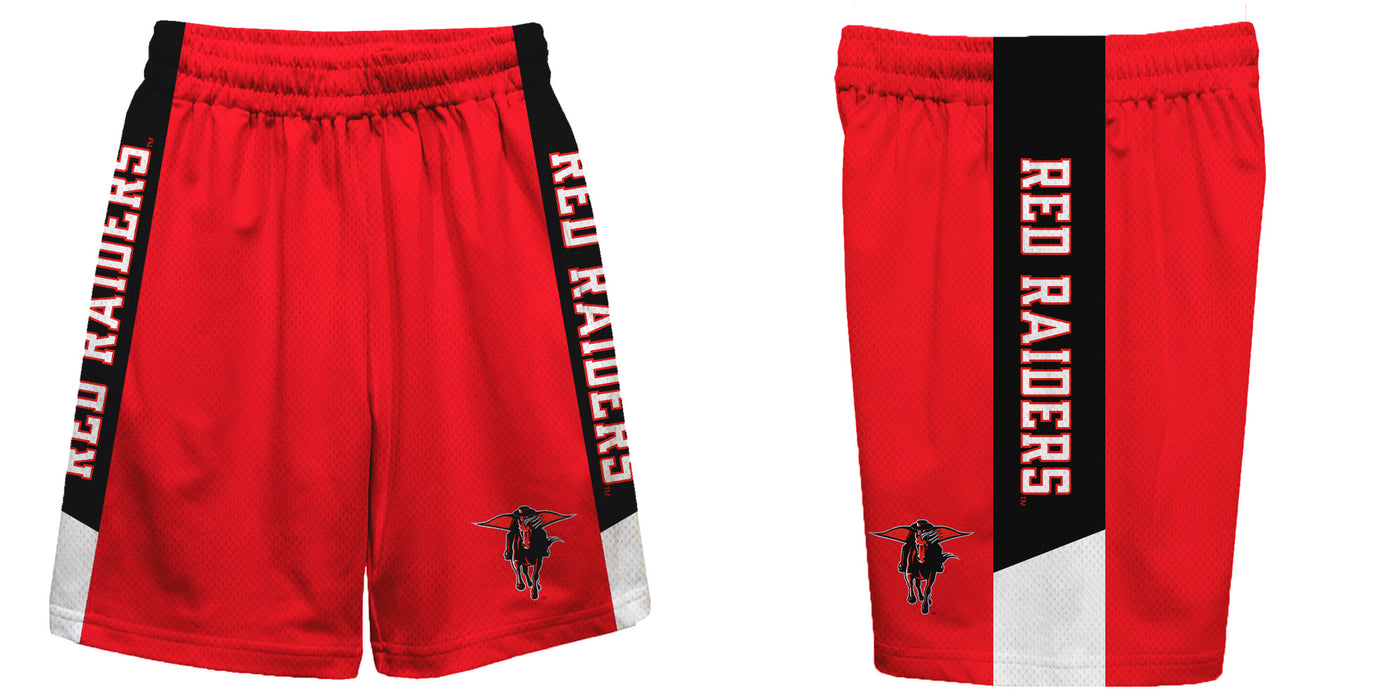 Texas Tech Red Raiders Vive La Fete Game Day Red Stripes Boys Solid Black Athletic Mesh Short - Vive La Fête - Online Apparel Store