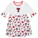 Texas Tech Red Raiders 3/4 Sleeve Solid White Repeat Print Hand Sketched Vive La Fete Impressions Artwork on Skirt