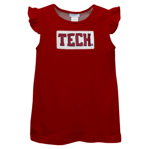 Texas Tech Red Raiders Smoked Red Knit Angel Wing Sleeves Girls Tshirt