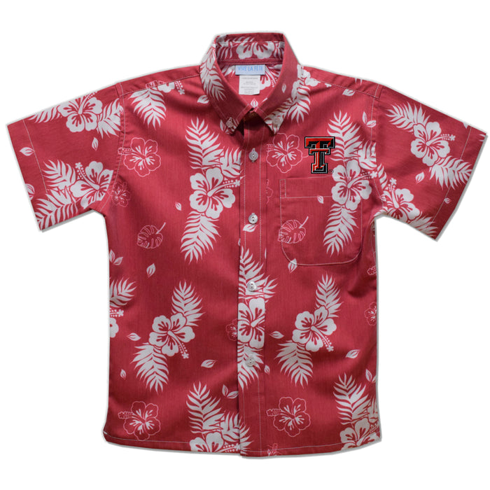 Texas Tech Red Raiders Red Hawaiian Short Sleeve Button Down Shirt
