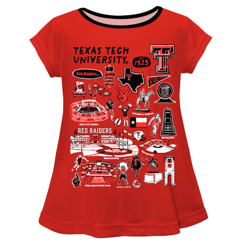 Texas Tech Red Raiders Vive La Fete Impressions Artwork Red Short Sleeve Top