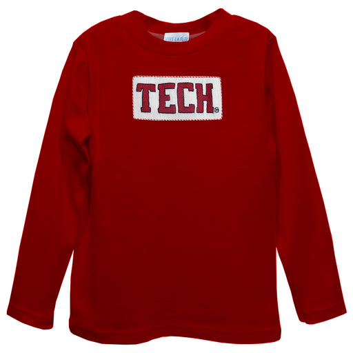 Texas Tech Red Raiders Smocked Red Knit Long Sleeve Boys Tee Shirt - Vive La Fête - Online Apparel Store