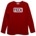 Texas Tech Red Raiders Smocked Red Knit Long Sleeve Boys Tee Shirt