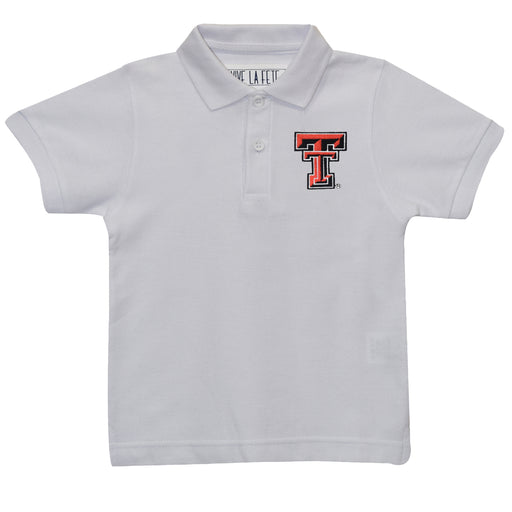 Texas Tech Red Raiders Embroidered White Short Sleeve Polo Box Shirt