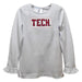 Texas Tech Red Raiders Smocked White Knit Ruffle Long Sleeve Girls Tshirt - Vive La Fête - Online Apparel Store