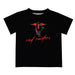 Texas Tech Red Raiders Vive La Fete Script V1 Black Short Sleeve Tee Shirt