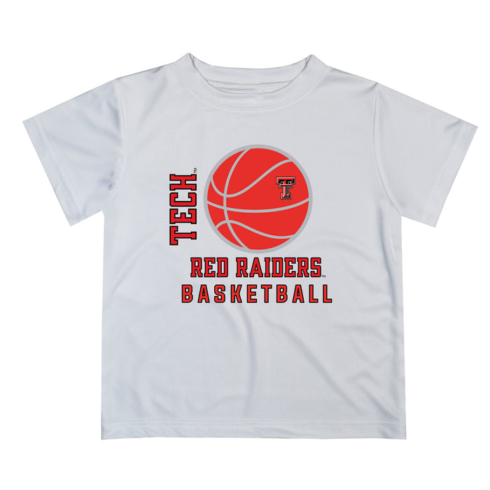 Texas Tech Red Raiders Vive La Fete Basketball V1 White Short Sleeve Tee Shirt