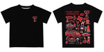 Texas Tech Red Raiders Hand Sketched Vive La Fete Impressions Artwork Boys Black Short Sleeve Tee Shirt - Vive La Fête - Online Apparel Store