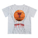 Texas Tech Red Raiders Original Dripping Basketball White T-Shirt by Vive La Fete