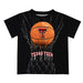 Texas Tech Red Raiders Original Dripping Basketball Black T-Shirt by Vive La Fete